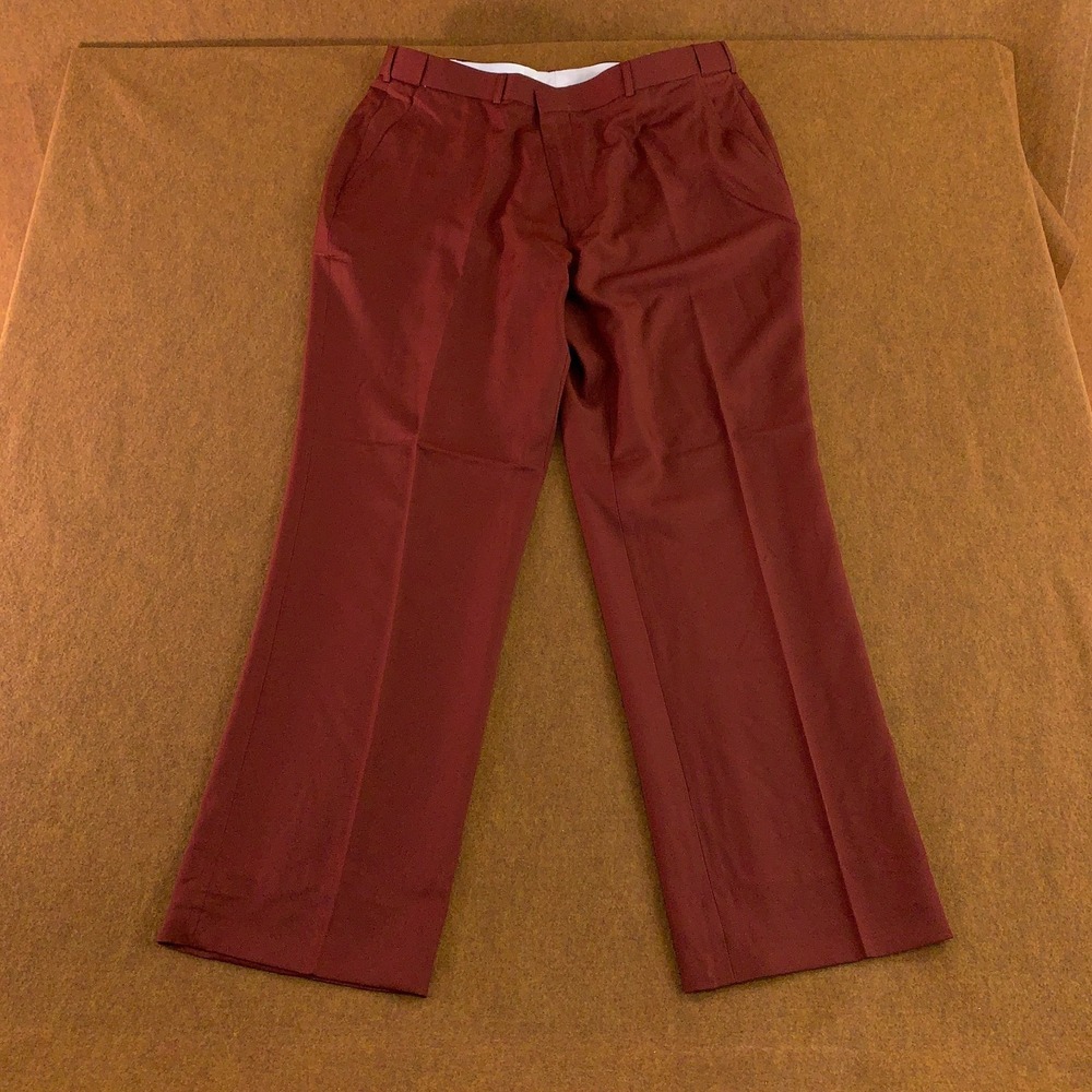 Montique Mens 40 Red Flat Front Slash Pocket Straight Leg Formal Dress Pants NWT